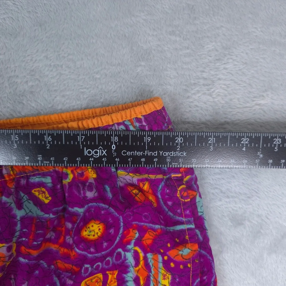Weekends Beachwear Swim Trunks Men XL Purple Orange Vintage 90s Retro Print